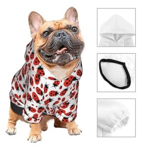 Dog Puppy Hoodies Colorful Ladybugs Sweatshirt Pet Hooded Coat Jackets Apparel for Small Dogs XX-Large