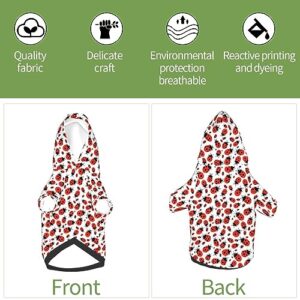 Dog Puppy Hoodies Colorful Ladybugs Sweatshirt Pet Hooded Coat Jackets Apparel for Small Dogs XX-Large