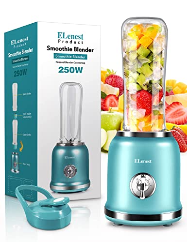 Smoothie Blender with 2 Speeds and Pulse Function Blender for Shakes and Smoothies, 250W Mini Portable Blender with Bpa-Free Portable 20oz Travel Bottles