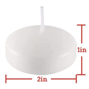 24 Pack Floating Candles, 2 Inch White Unscented Dripless Burning Candles, Simply Floating Candles, Special Events, Holiday Festivities, Party, Valentine's Day, Wedding (2 inch (24 Pack), White)