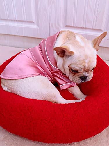 Milumia Pet Pajamas for Dogs Outfits Short Sleeve Dog Shirt Pet Clothes Apparel Pink Small