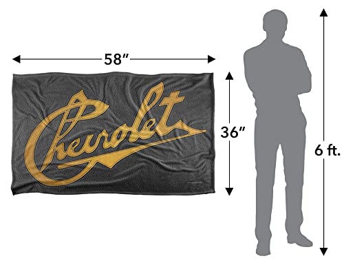 Chevrolet Blanket, 36"x58" Stitched Chevrolet Script Silky Touch Super Soft Throw Blanket