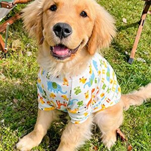 Milumia Pet Cute Cartoon Print Pajamas for Medium Large Dogs Shirts Pet Clothes Outfits Multicolor 3X-Large Plus