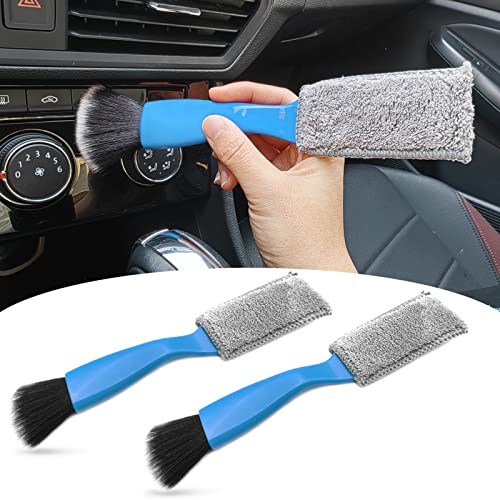 2PCS Double Ended Portable Cleaning Brush, Car Cleaning Brushes, Air Conditioner air Outlet Cleaning Brush, Auto Interior Detailing Brushes, Soft Bristles Brush