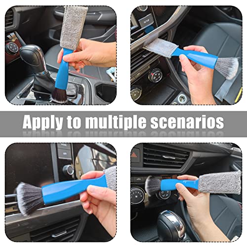 2PCS Double Ended Portable Cleaning Brush, Car Cleaning Brushes, Air Conditioner air Outlet Cleaning Brush, Auto Interior Detailing Brushes, Soft Bristles Brush