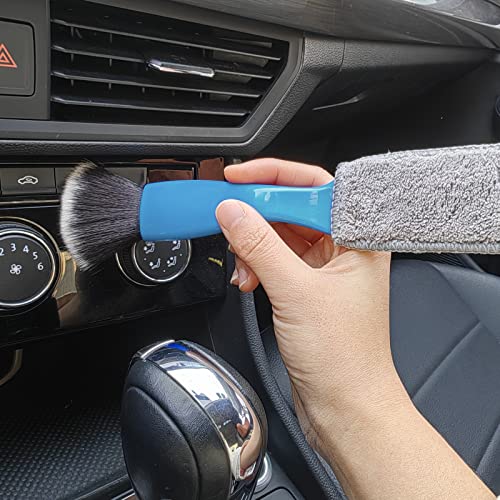 2PCS Double Ended Portable Cleaning Brush, Car Cleaning Brushes, Air Conditioner air Outlet Cleaning Brush, Auto Interior Detailing Brushes, Soft Bristles Brush