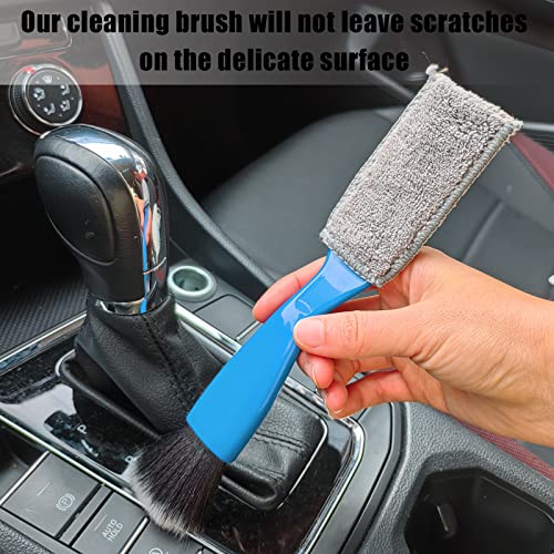 2PCS Double Ended Portable Cleaning Brush, Car Cleaning Brushes, Air Conditioner air Outlet Cleaning Brush, Auto Interior Detailing Brushes, Soft Bristles Brush