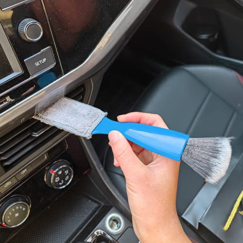 2PCS Double Ended Portable Cleaning Brush, Car Cleaning Brushes, Air Conditioner air Outlet Cleaning Brush, Auto Interior Detailing Brushes, Soft Bristles Brush