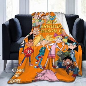 orpjxio blanket hey anime arnold! throw flannel blanket bed blanket for couch sofa bedroom home decor 50"x40"