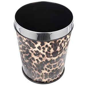 gleavi stainless steel ring trash can leopard print kitchen waste bin container garbage can waste bucket basket for bathroom