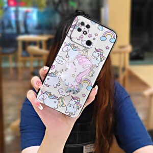 cartoon original lulumi phone case for xiaomi redmi 10c/redmi10 india, fashion design protective shockproof anti-dust armor case glisten phone stand holder waterproof back cover anti-knock tpu, 8