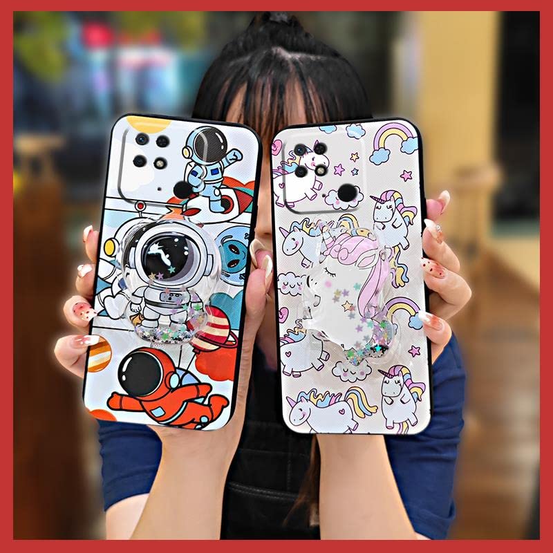 Cartoon Original Lulumi Phone Case for Xiaomi Redmi 10C/Redmi10 India, Fashion Design Protective Shockproof Anti-dust Armor case Glisten Phone Stand Holder Waterproof Back Cover Anti-Knock TPU, 8