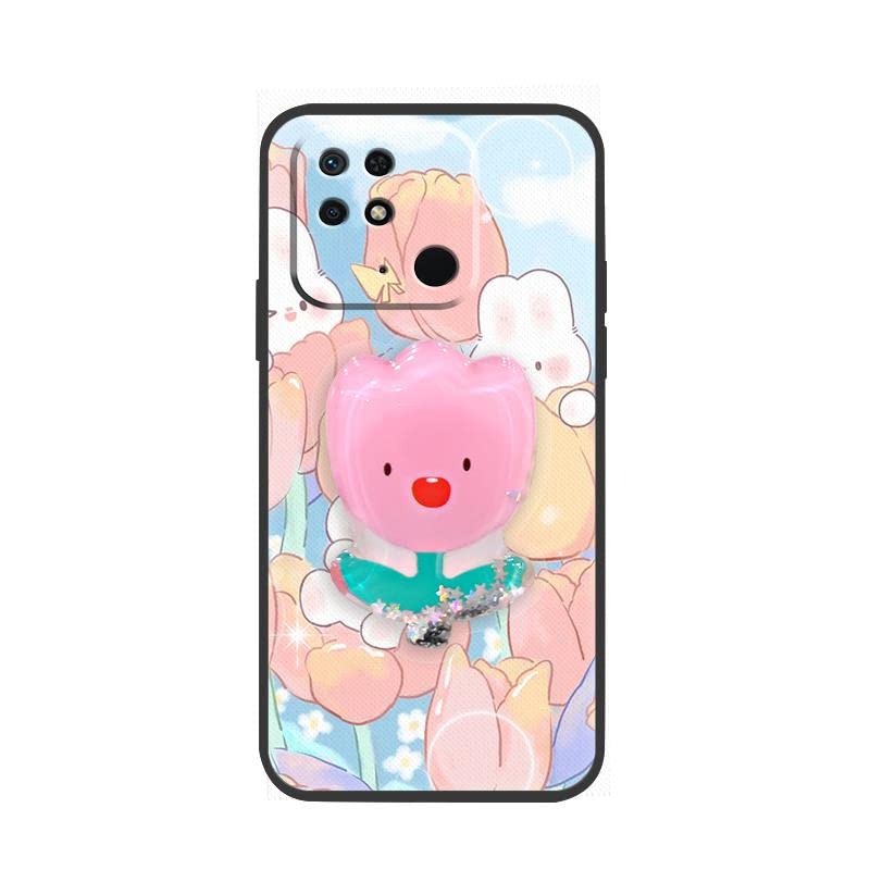 Cartoon Original Lulumi Phone Case for Xiaomi Redmi 10C/Redmi10 India, Fashion Design Protective Shockproof Anti-dust Armor case Glisten Phone Stand Holder Waterproof Back Cover Anti-Knock TPU, 8