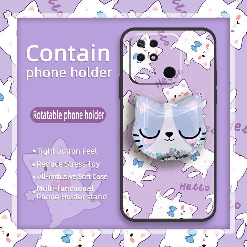 Cartoon Original Lulumi Phone Case for Xiaomi Redmi 10C/Redmi10 India, Fashion Design Protective Shockproof Anti-dust Armor case Glisten Phone Stand Holder Waterproof Back Cover Anti-Knock TPU, 8