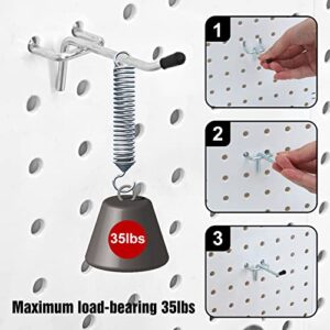 HongWay 100pcs 2 Inch Pegboard Accessories Organizer Kit, Heavy Duty Galvanized Pegboard Hooks Suitable for 1/8 and 1/4 Inch Pegboard, Metal Pegboard Hooks for Garage, Office, Kitchen, Store