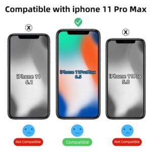 Gyizho Strong Magnetic Clear for iPhone 11 Pro Max Case [Compatible with MagSafe] [Military Grade Drop Tested] Shockproof Protective Slim Thin Phone Cover 6.5 Inch Clear