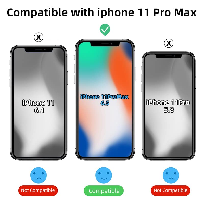 Gyizho Strong Magnetic Clear for iPhone 11 Pro Max Case [Compatible with MagSafe] [Military Grade Drop Tested] Shockproof Protective Slim Thin Phone Cover 6.5 Inch Clear