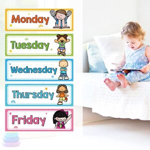 Lachilly 24 Pcs, 3 Themes Days of The Week/Seasonal/Months of The Year Flash Cards Subject Titles for Bulletin Board Headliners Classroom Decoration English Words