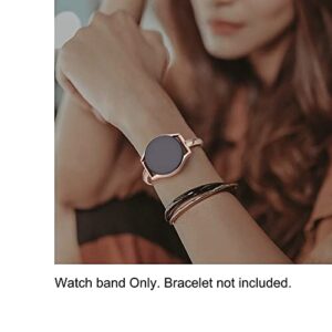 CrocSee Stainless Steel Band Compatible with Samsung Galaxy Watch 6 5 4 40mm 44mm/Watch 6 Classic 43mm 47mm/Watch 4 Classic 42mm 46mm/Watch 5 Pro 45mm, Slim Minimalism Bangle Bracelet for Women, Rose Gold