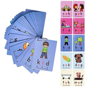 lachilly cvc words flashcard vowel+consonant+vowel toddler learning supplies for kindergarten teacher teaching aids 126 cards