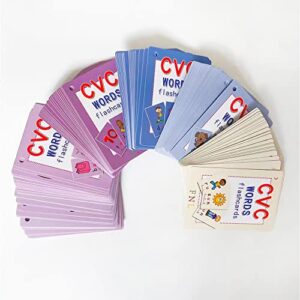 Lachilly CVC Words Flashcard Vowel+Consonant+Vowel Toddler Learning Supplies for Kindergarten Teacher Teaching Aids 126 Cards