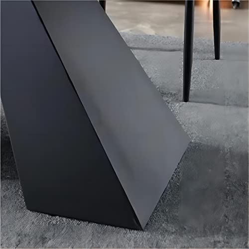 Expandable Dining Table for 6-10 Seat, Flexible Stretch, Tabletop Made from Rock Plate and Tempered Glass, Solid Carbon Steel Base, 35.4" D x 94.5" W x 30" H, Dark Grey