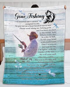 personalized memorial blanket for loss of mother father gone fishing in loving memory blankets custom name photo memorial gifts ideas in loving memory gifts fleece sherpa blanket