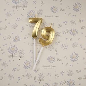 Gold 79th & 97th Birthday Candles,Gold Number 79 97 Cake Topper for Birthday Decorations Party Decoration