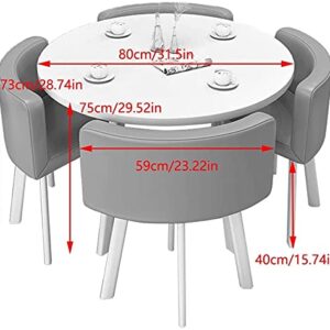 Office Business Hotel Lobby Dining Table Set, Home Dining Table and Chair Set 1 Table and 4 Chairs PU Leather Chair Hotel Clothing Store Restaurant Bedroom Balcony (Color : Red) (Color : Pink)