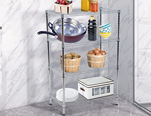 Storage Shelves, 4-Tier Heavy Duty Kitchen Shelves, NSF Certified Height Adjustable Metal Shelf Organizer for Laundry Bathroom Kitchen Office Pantry Organization 1000 LBS Capacity 36"Lx14"Wx54"H