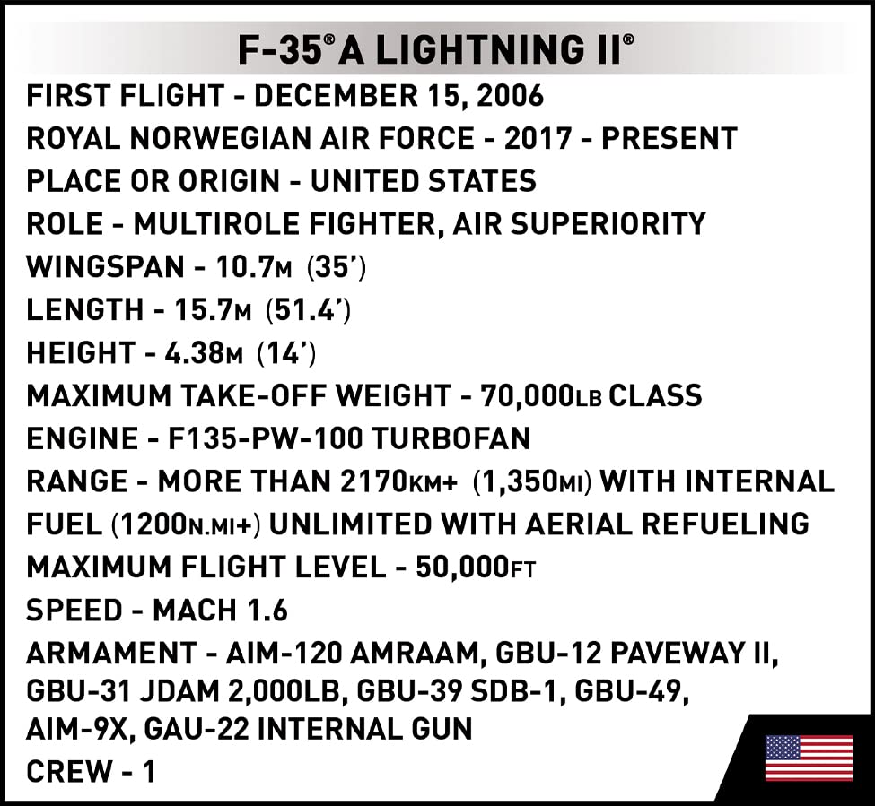 COBI Armed Forces F-35®A Lightning II® Aircraft