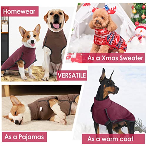 AOFITEE Dog Sweater, Warm Dog Coat Dog Winter Jacket, Windproof Dog Cold Weather Coats with Turtleneck, Pullover Dog Pajamas Pjs Onesie, Pet Apparel Winter Clothes for Small Medium Large Dogs