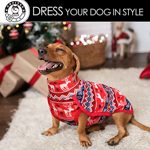 AOFITEE Dog Sweater, Warm Dog Coat Dog Winter Jacket, Windproof Dog Cold Weather Coats with Turtleneck, Pullover Dog Pajamas Pjs Onesie, Pet Apparel Winter Clothes for Small Medium Large Dogs