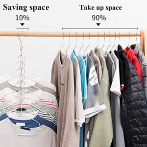 1 Pack Clothes Hangers Chain with 10 Slots, Closet Organizer Storage Space Saving Hanging Chains, Stainless Steel & Collapsible Chain Clothes Hanger Organizers, Clothing & Closet Storage