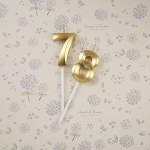 Gold 78th & 87th Birthday Candles,Gold Number 78 87 Cake Topper for Birthday Decorations Party Decoration