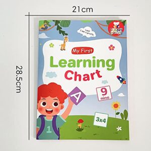 Lachilly My First Learning Chart and My First Phonics Chart Set Words Learning Sheet Educational Poster Vocabulary Building Flashcards Worksheet Teacher Teaching Aids for Pre-Kindergarten