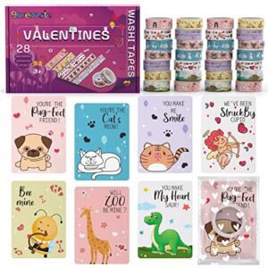 goremote washi tape set cute animal washi tape for kids, diy crafts washi tape kit for gift wrapping scrapbooking supplies bullet journals planners party decorations with gift card for classroom