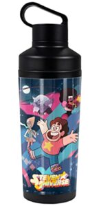 steven universe official group shot 18 oz insulated water bottle, leak resistant, vacuum insulated stainless steel with 2-in-1 loop cap