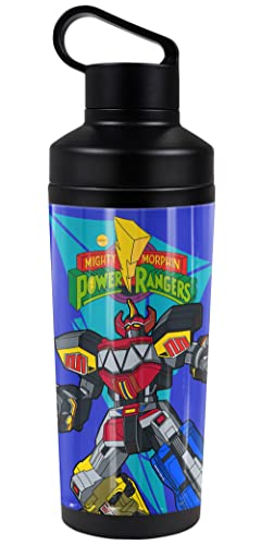 Power Rangers OFFICIAL Megazord Power 18 oz Insulated Water Bottle, Leak Resistant, Vacuum Insulated Stainless Steel with 2-in-1 Loop Cap