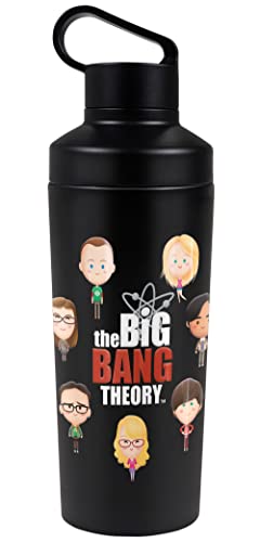 Big Bang Theory OFFICIAL Emojis 18 oz Insulated Water Bottle, Leak Resistant, Vacuum Insulated Stainless Steel with 2-in-1 Loop Cap