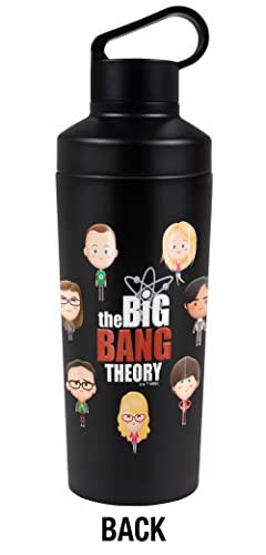 Big Bang Theory OFFICIAL Emojis 18 oz Insulated Water Bottle, Leak Resistant, Vacuum Insulated Stainless Steel with 2-in-1 Loop Cap