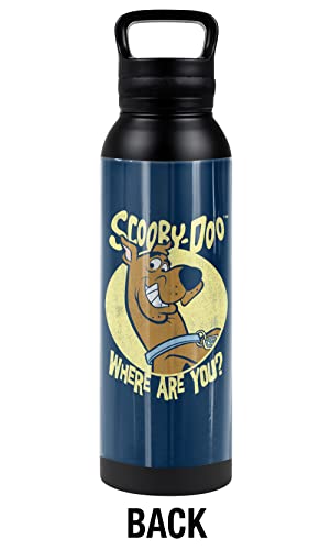 Scooby Doo! OFFICIAL Where Are You 24 oz Insulated Canteen Water Bottle, Leak Resistant, Vacuum Insulated Stainless Steel with Loop Cap