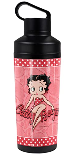 Betty Boop OFFICIAL Paisley Dots 18 oz Insulated Water Bottle, Leak Resistant, Vacuum Insulated Stainless Steel with 2-in-1 Loop Cap