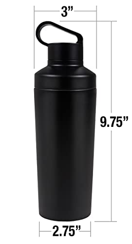 Dungeons & Dragons OFFICIAL D20 Pattern 18 oz Insulated Water Bottle, Leak Resistant, Vacuum Insulated Stainless Steel with 2-in-1 Loop Cap