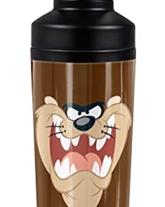 Looney Tunes OFFICIAL Taz Face 18 oz Insulated Water Bottle, Leak Resistant, Vacuum Insulated Stainless Steel with 2-in-1 Loop Cap