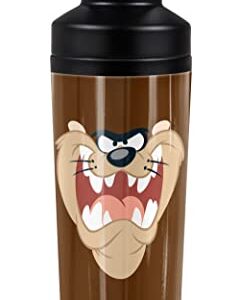 Looney Tunes OFFICIAL Taz Face 18 oz Insulated Water Bottle, Leak Resistant, Vacuum Insulated Stainless Steel with 2-in-1 Loop Cap