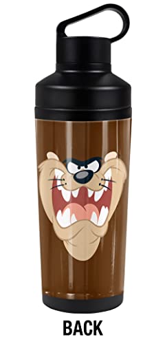 Looney Tunes OFFICIAL Taz Face 18 oz Insulated Water Bottle, Leak Resistant, Vacuum Insulated Stainless Steel with 2-in-1 Loop Cap