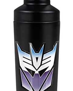 Transformers OFFICIAL Vintage Decepticon Logo 18 oz Insulated Water Bottle, Leak Resistant, Vacuum Insulated Stainless Steel with 2-in-1 Loop Cap