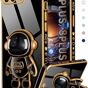 Coralogo for iPhone 7 Plus/iPhone 8 Plus Case Astronaut Cute for Women Girls Girly Unique Black Phone Cases with Astronaut Hidden Stand Kickstand 6D Design Cover for iPhone 7Plus/8Plus 5.5 inch