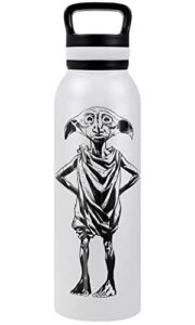 harry potter official dobby 24 oz insulated canteen water bottle, leak resistant, vacuum insulated stainless steel with loop cap
